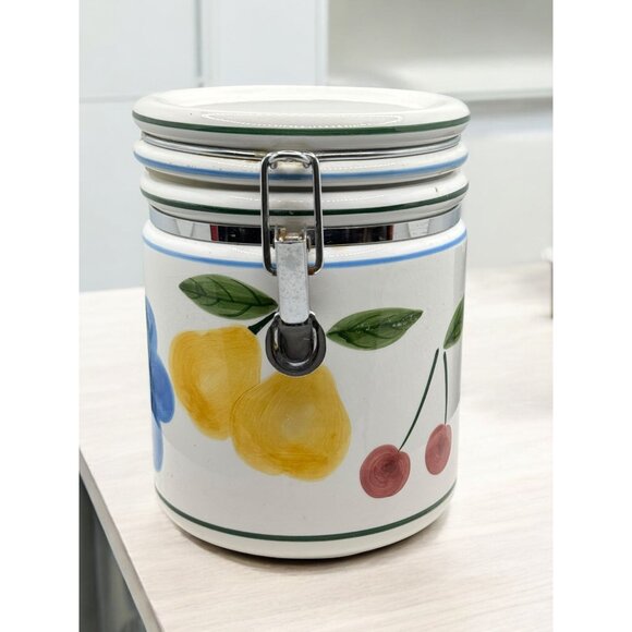 Vintage Certified International Set of 2 Ceramic Canisters/Cookie Jars Sealed Li - Picture 4 of 14